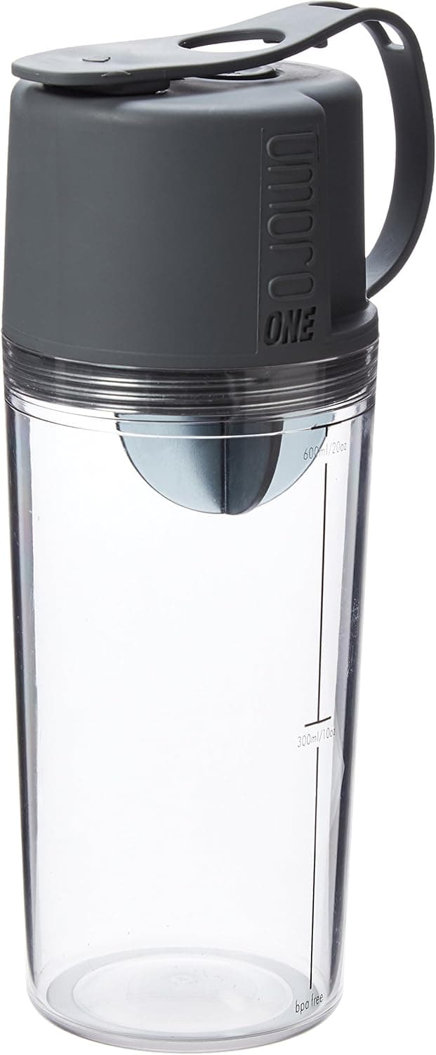 Umoro V3: The 3 in 1 BPA-Free Protein Shaker + Water Bottle and Convenient 50cc Top-End Storage Compartment for Protein Powder + Supplements with 100% Leak Proof Design - Gunmetal Grey