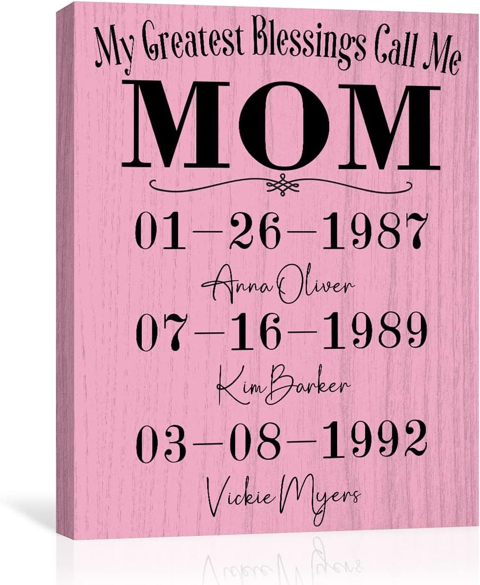 Mothers Day Gifts - Personalized Birthday Gifts For Mom Wife - My Greatest Blessings Call Me Mom & Grandma Custom Canvas Prints For Women