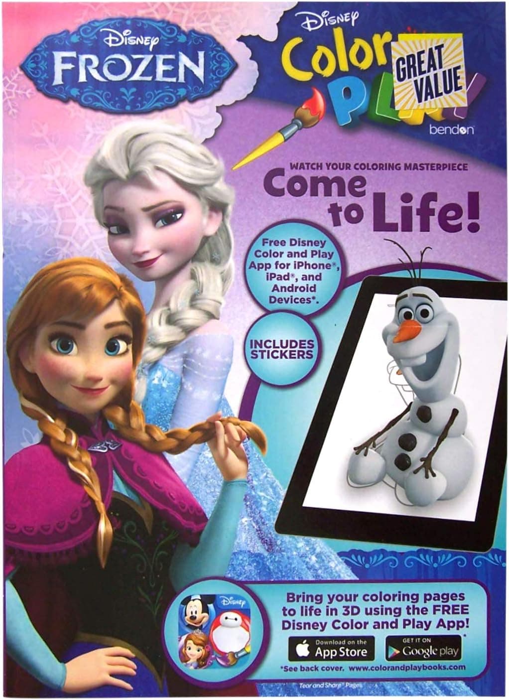 Disney Frozen Color and Play Super Activity Coloring Pad With Stickers - Varied Cover Design