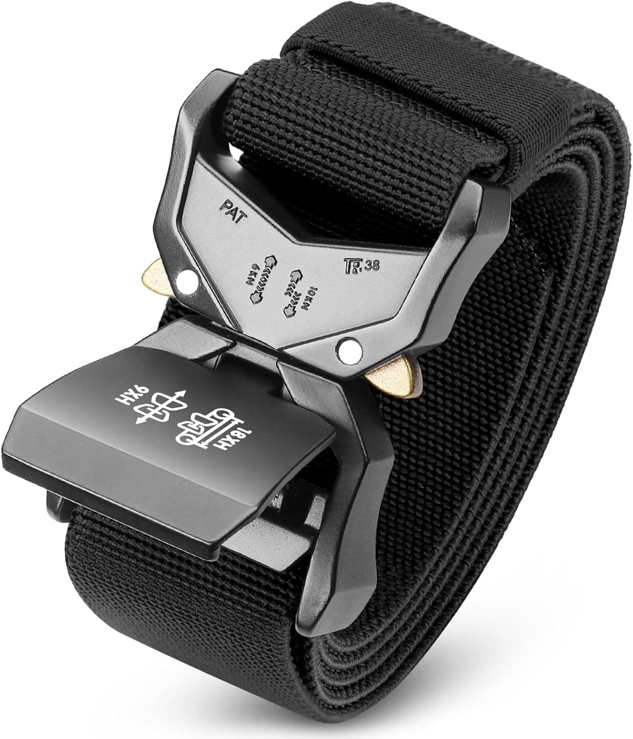 BESTKEE Tactical Belt, Military Hiking Rigger Nylon Web Work Belt 1.5" with Heavy Duty Quick Release Buckle
