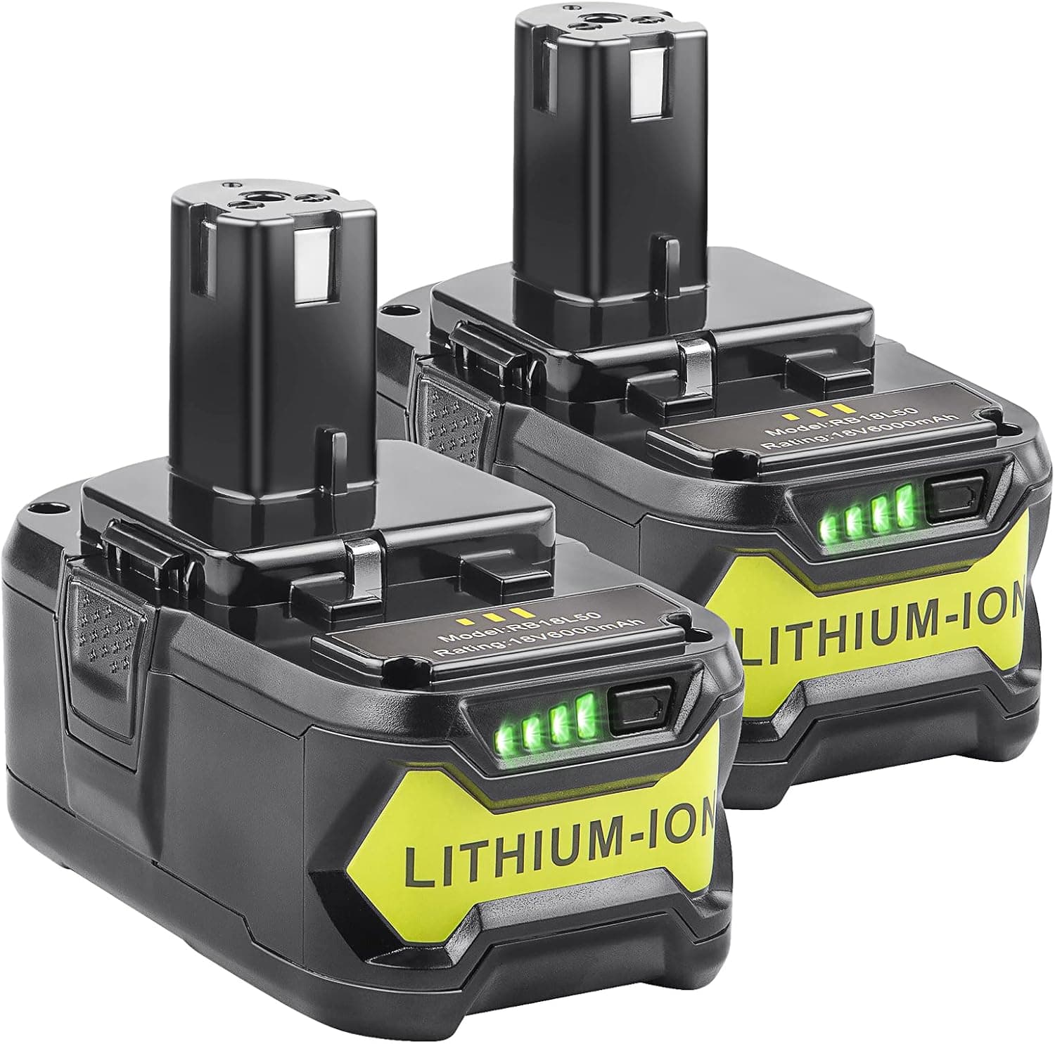 ARyee 2Pack Upgraded 6000Ah 18Volt P108 Replacement Battery for Ryobi 18V Cordless Power Tools Lithium-Ion Battery for Ryobi One+ P104 P105 P102 P103 P107 P108 P109