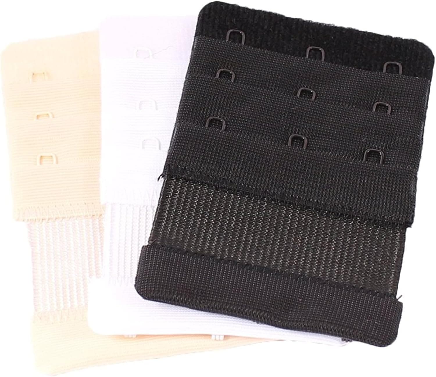 6 Pack Bra Extender with Elastic 3 Hooks 2 Hooks Black Nude White