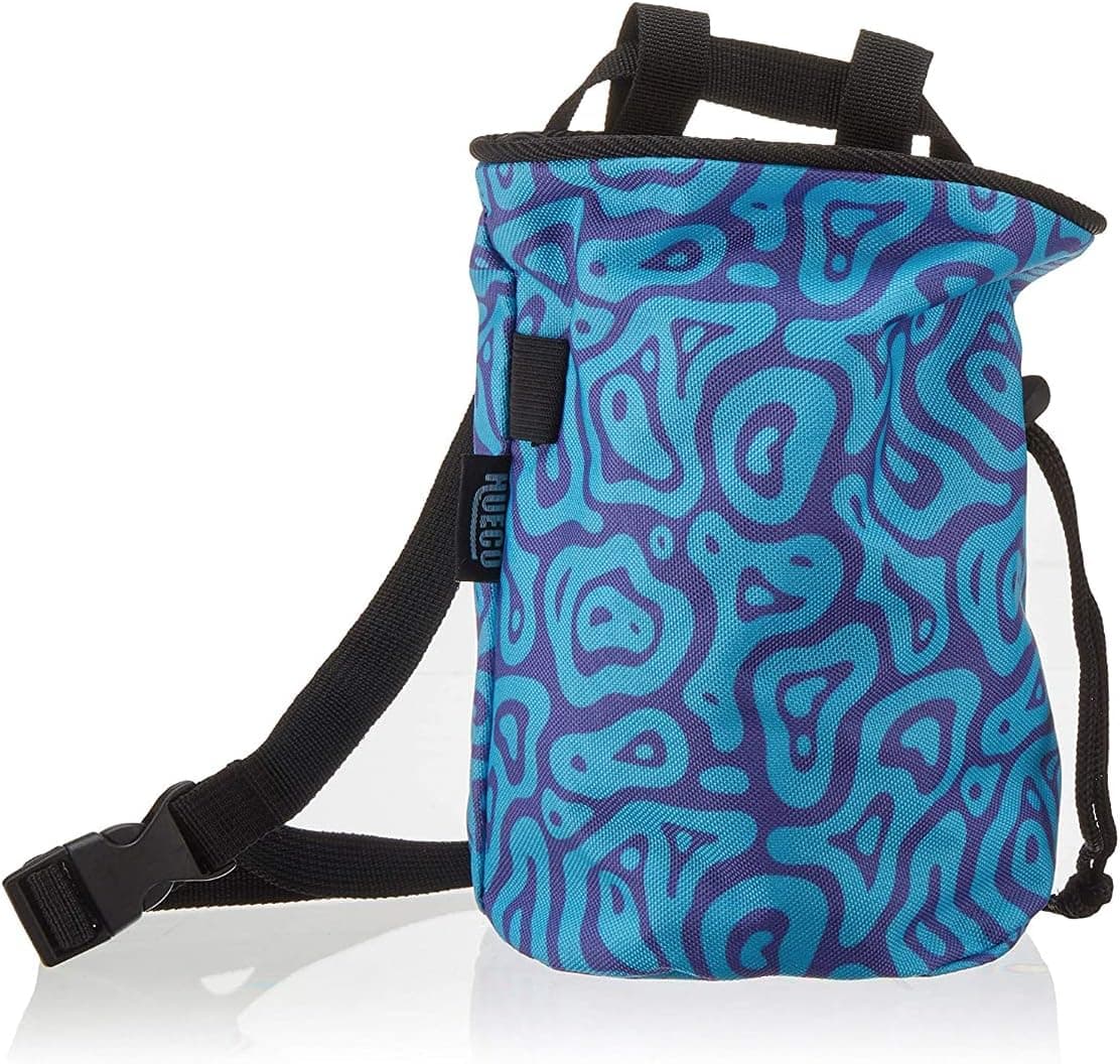 HUECO Chalk Bag with Belt and Zipper Smartphone Pocket for Rock Climbing, Bouldering, Gymnastics, Fitness, Cross Fit and Weightlifting