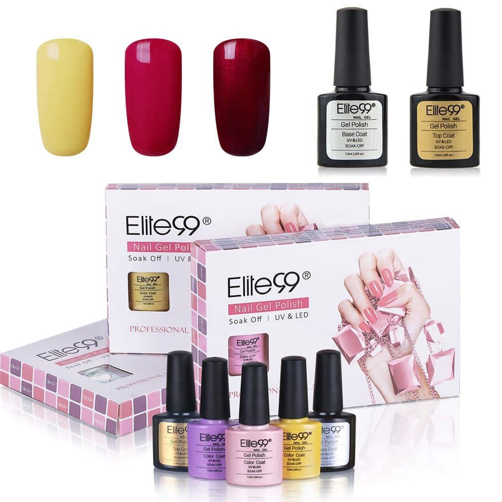 Elite99 Soak Off UV LED Gel Polish Nail Art Manicure Varnish 5PCS Box C060