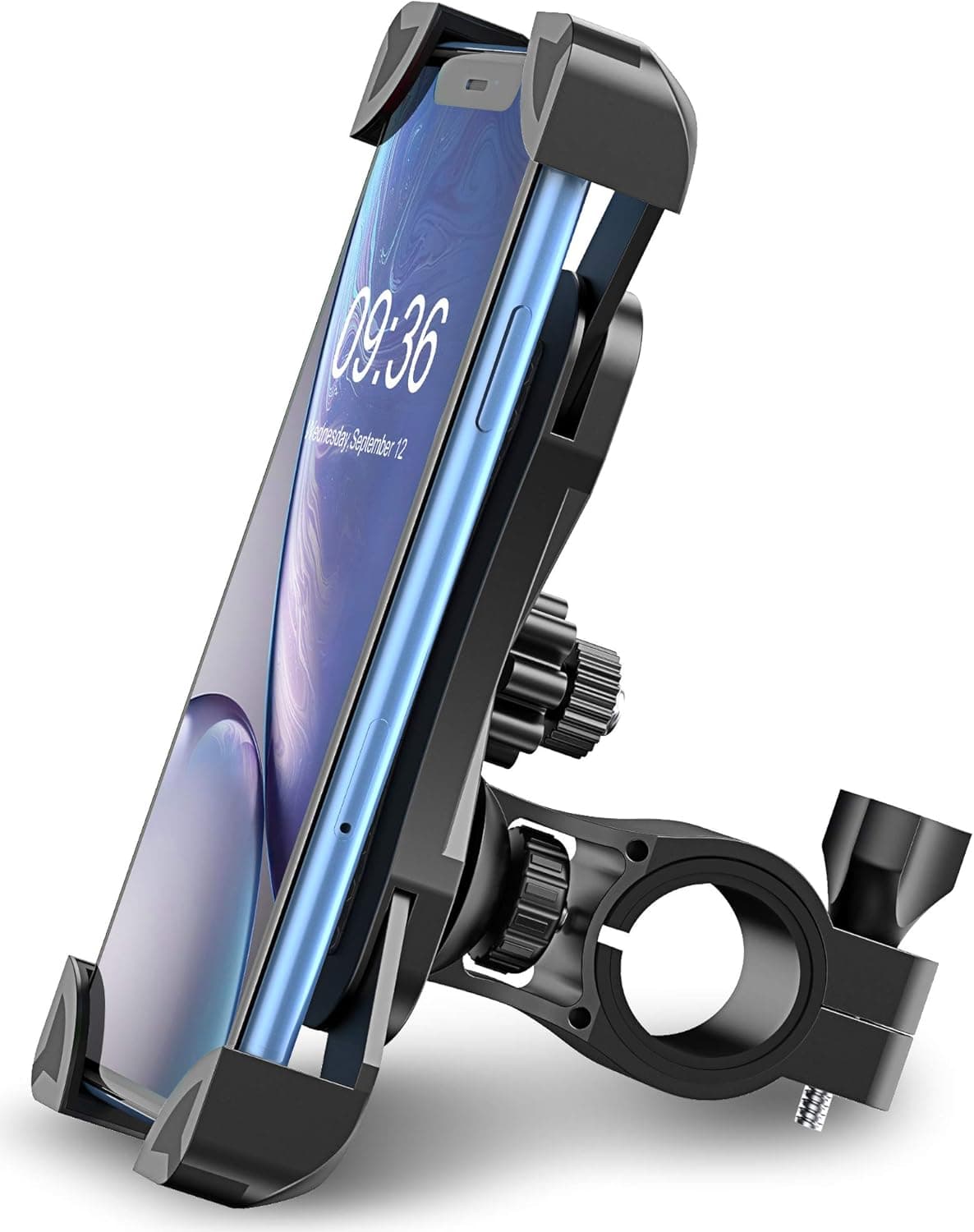 STOON Bike Phone Mount, Open-Face Motorcycle Bicycle Phone Mount with Adjustable Clamp, 360° Rotation, Compatible with iPhone 12/SE/11 Pro Max/X/8, Samsung S10/S9 and More 4.5-7 inches Cell Phones