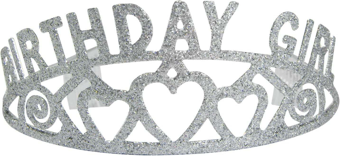 Houseables Birthday Crown, Girls Tiara, 5.5 Inches, Silver, Plastic, Bday Crowns, Princess, Happy Birthdays, Novelty Hats, for Women, Kids, Adult, Party, Gifts, Girl, Celebrations, Parties, Teens