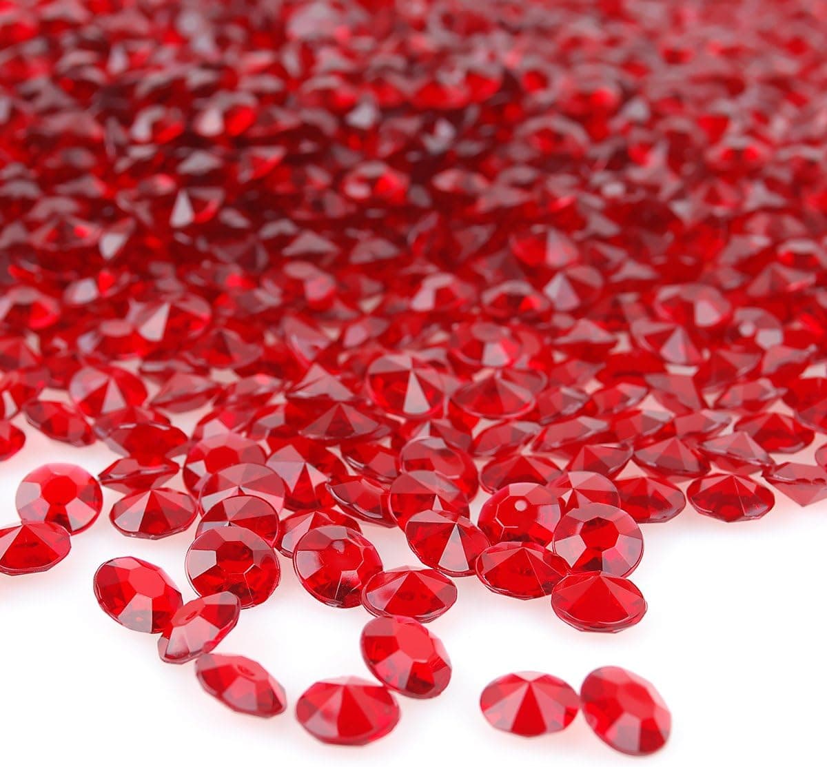 craftjoje 8MM Wedding Table Scattering Crystals Acrylic Diamonds Wedding Bridal Shower Party Decorations Vase Fillers(Burgundy)