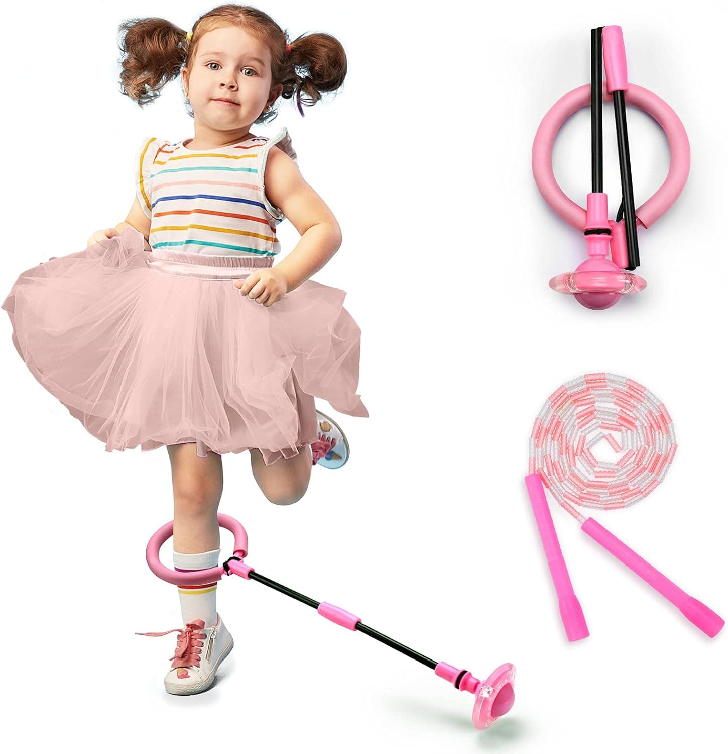 Mumba Kids Foldable Ankle Skip Ball Flash Jump Colorful Sports Swing Ball with Rope, Fitness Jump Rope Fat Burning Game for Adults and Children