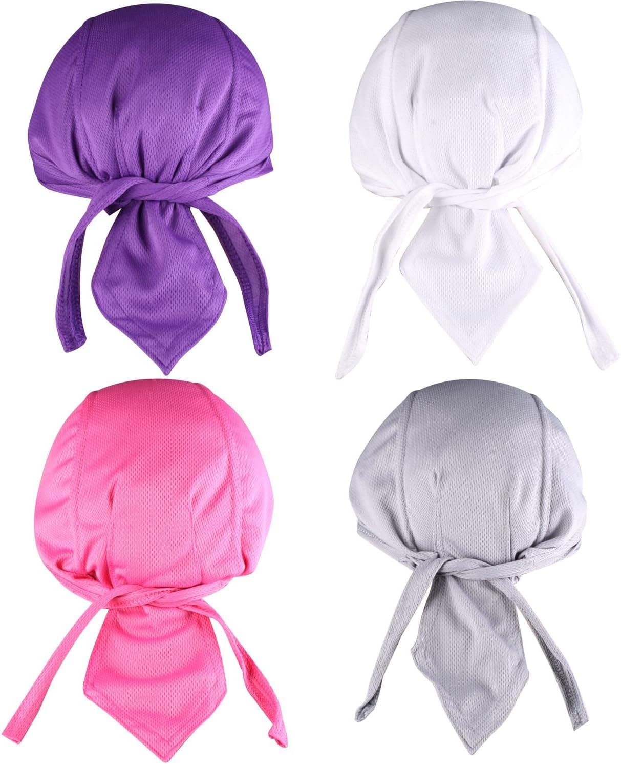 Quick Dry Adjust Beanie Turban Cycle Skull Cap Chemo Head Wraps Bandana Pack 4