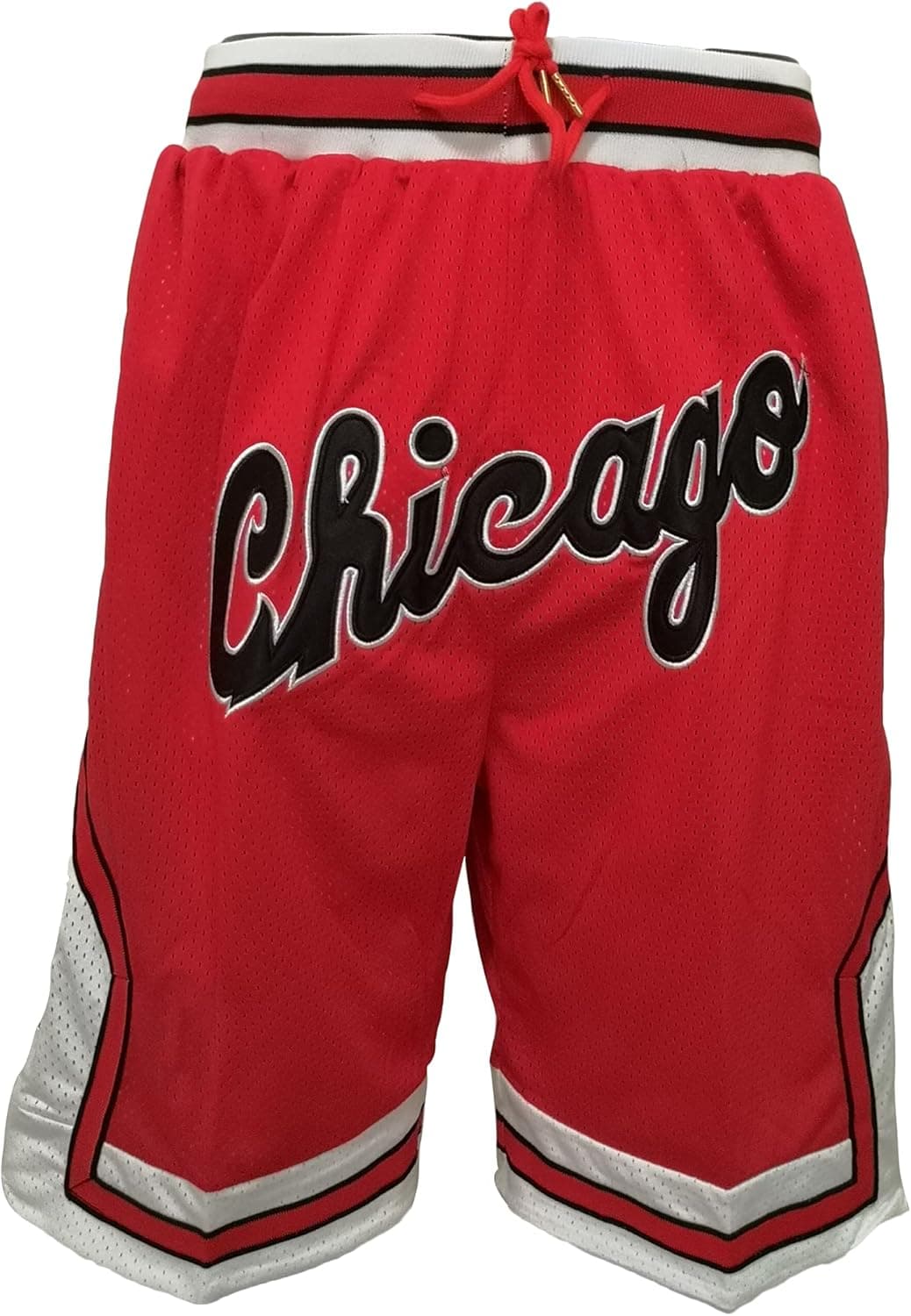 KSSXEDC Basketball Sport Shorts Fans Quick Dry Mesh Embroidered with Pockets for Men Women - Red XXL