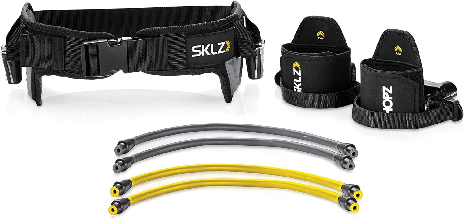 SKLZ HOPZ Straps Vertical Jump Trainer with Belt, Cuffs, and Resistance Bands Yellow