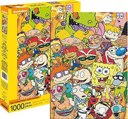 AQUARIUS Nickelodeon 90s Puzzle (1000 Piece Jigsaw Puzzle) - Officially Licensed Nickelodeon Merchandise & Collectibles - Glare Free - Precision Fit - 20 x 28 Inches