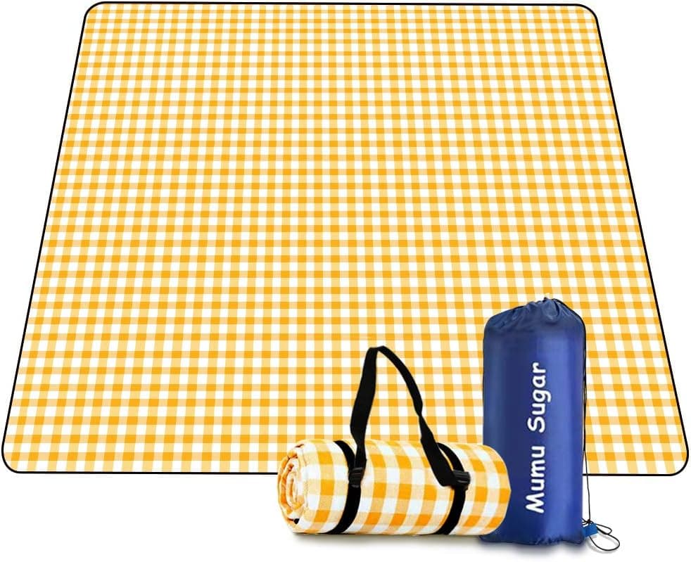 Mumu Sugar Outdoor Picnic Blanket,Extra Large Picnic Blanket Waterproof Foldable,Picnic Outdoor Blanket Picnic Mat with 3 Layers Material for Camping Park Beach Hiking Family(80" x 80")