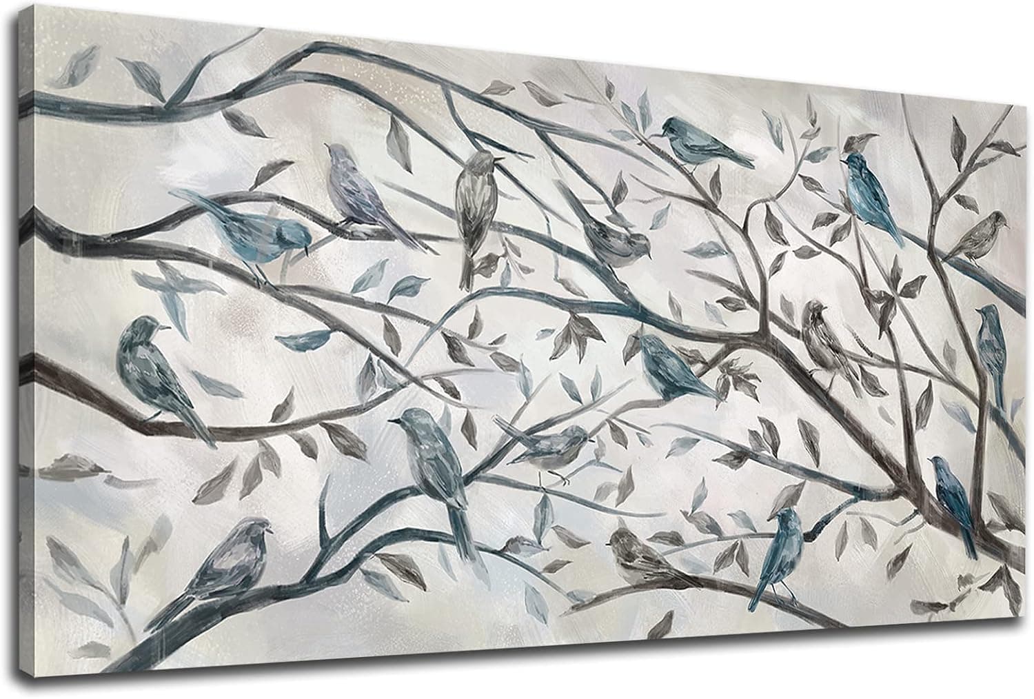 Bird Canvas Wall Art Tree Wall Pictures Abstract Bird on Branch Canvas Wall Decor Vintage Painting Living Room Decoration Modern Artwork Prints for Bedroom Home Office Framed Ready to Hang 20"x 40"