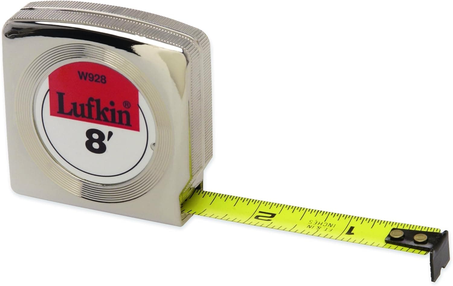 Crescent Lufkin 1/2" x 12' Mezurall® Chrome Case Yellow Clad Power Return Tape Measure - W9212
