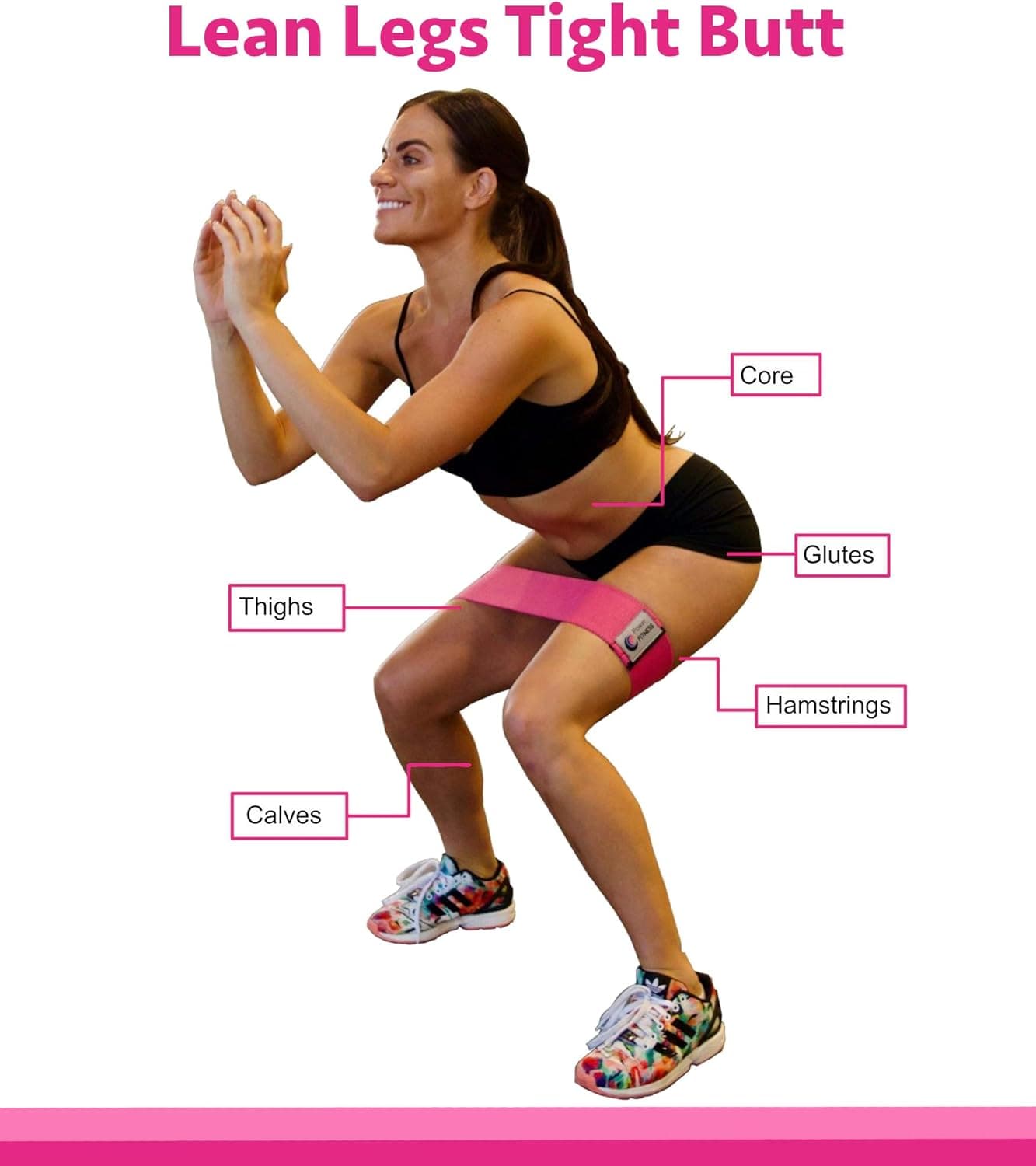 Power Fitness 3-Size Booty Bands | Premium Hip Band to Tone and Strengthen Hips, Glutes, Hamstrings, and Quads | Increase Endurance, Flexibility, and Definition