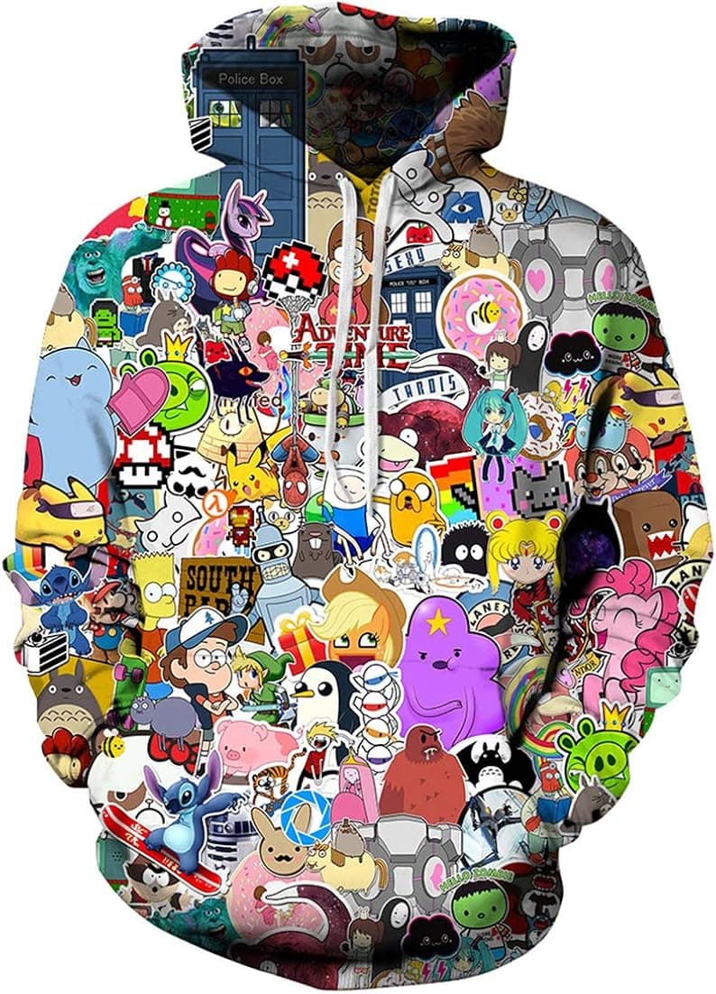 Imilan Men's Pullover Hoodie Galaxy Animal 3D Print Hooded Sweatshirts Unisex