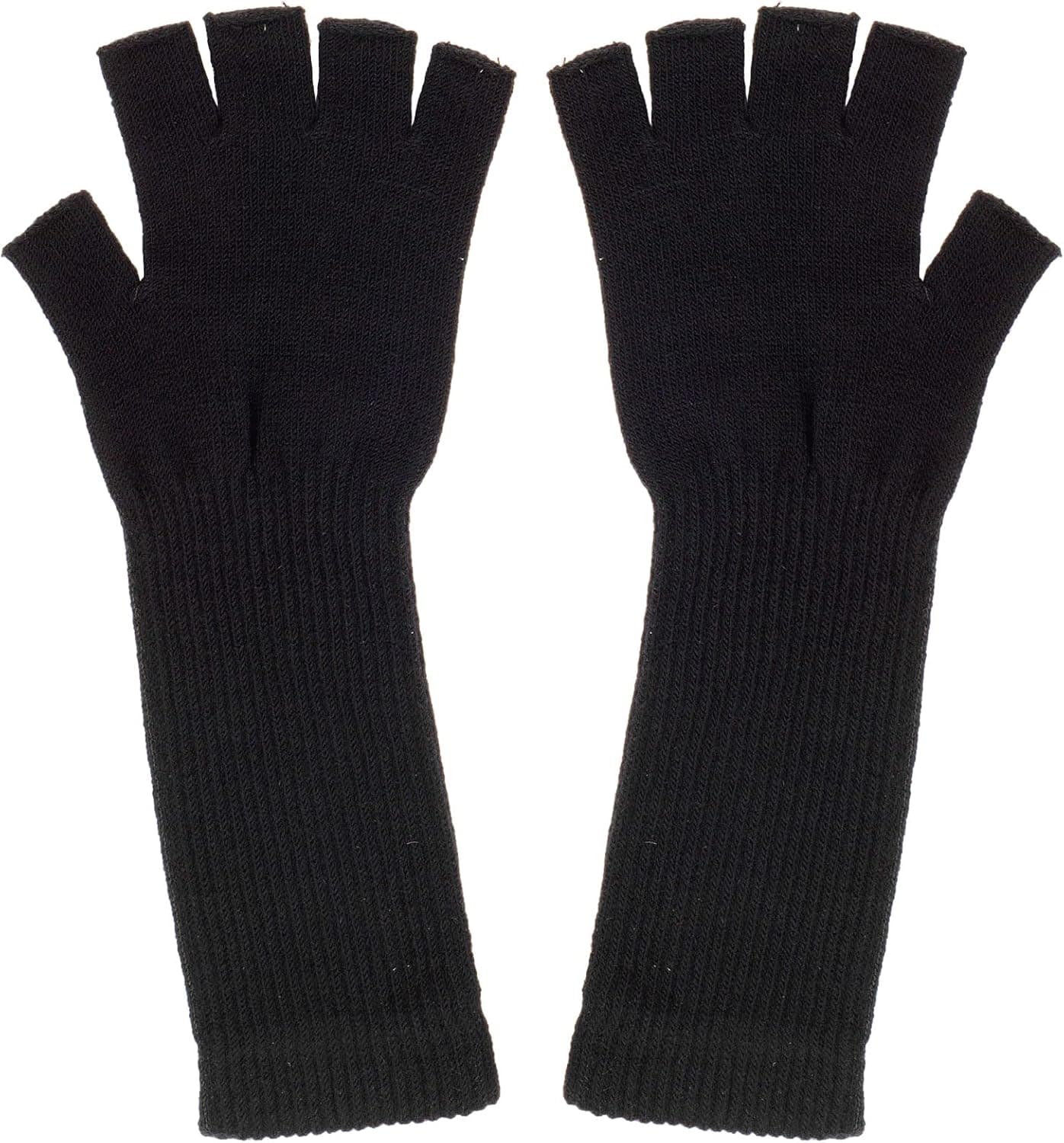 Gravity Threads Long 11" Knit Arm Warmer Warm Fingerless Gloves