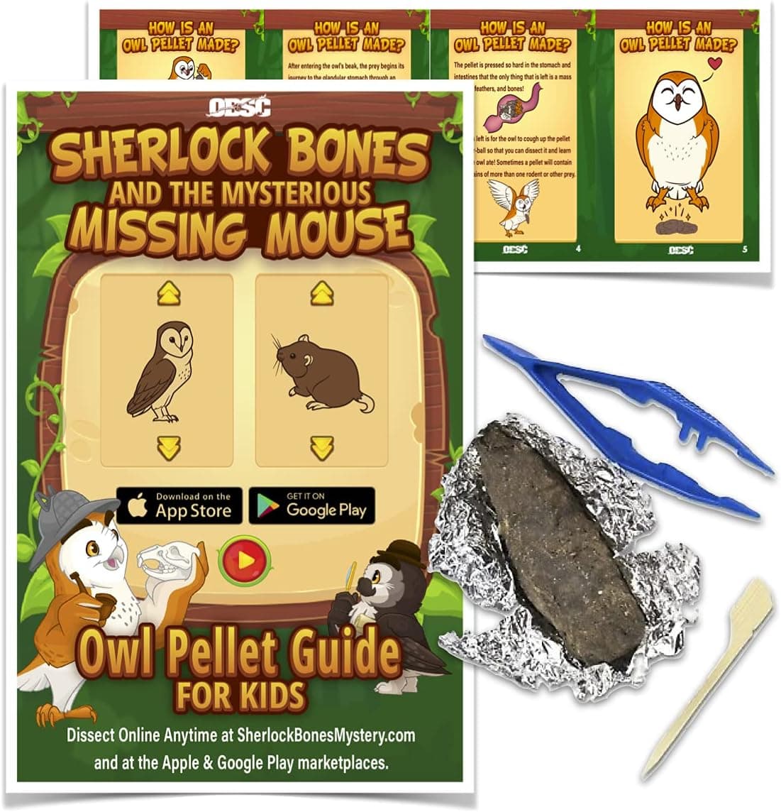 1 - Pack Sherlock Bones Owl Pellet Kit + Tools + Guide