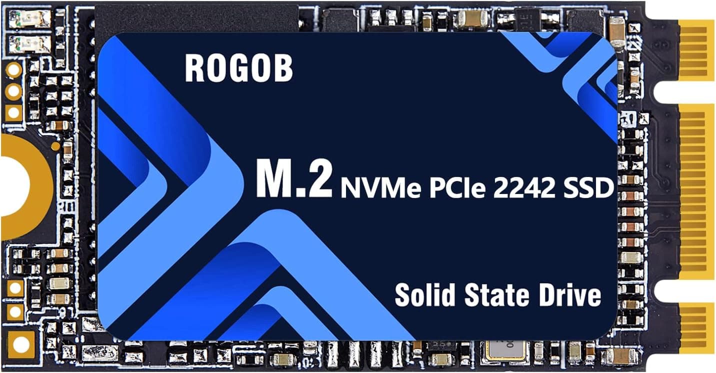ROGOB 512GB M.2 NVMe 2242 SSD PCIe Gen3*2 B&M Key Disk Form Factor 42mm NGFF Internal Solid State Hard Drive for PC Laptop Desktop