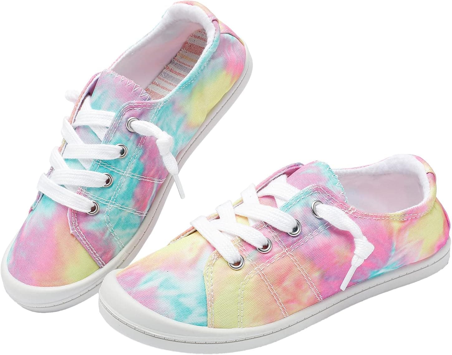 Ataiwee Kids Boys Girls Sneakers, Cute Little Big Kids Casual Canvas Slip on Soft Sneaker Shoes(Little Kid/Big Kid).(2006002-4,CF/CF,4)