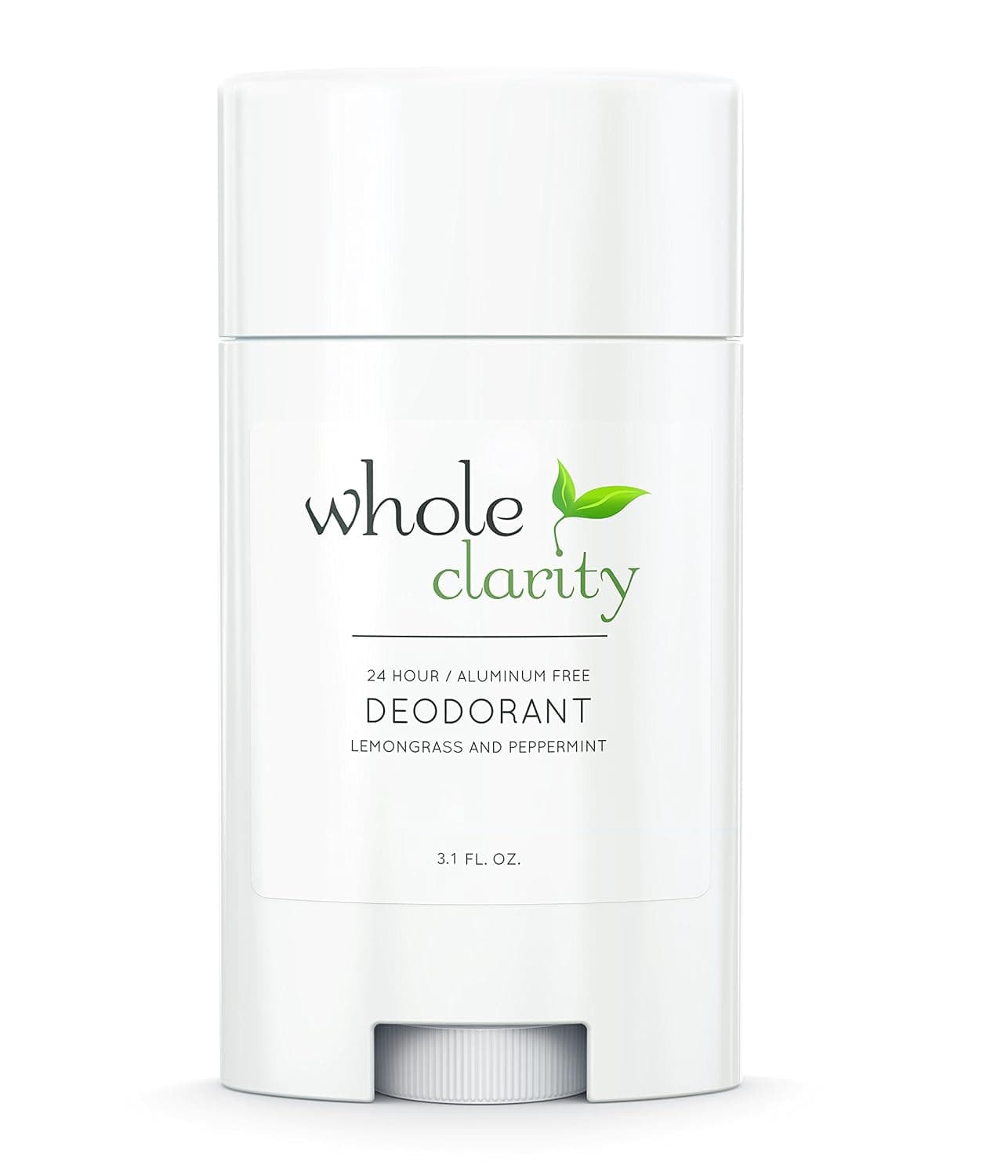 Natural & Organic Deodorant For Men & Women - Hand Made in USA - Vegan & Cruelty Free - Aluminum Free & High Performance - Clean & Healthy Ingredients that Work! by Whole Clarity 3.1 Ounce [Lemongrass Peppermint]