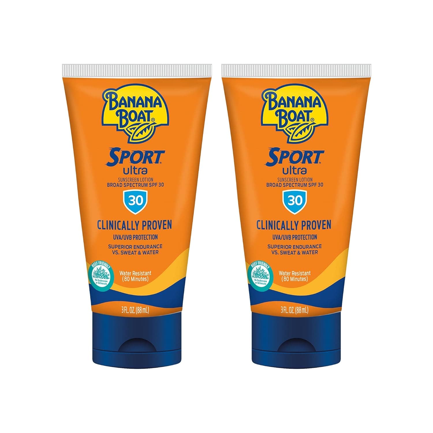 Banana Boat Sport Ultra SPF 30 Sunscreen Lotion, 3oz | Travel Size Sunscreen, Banana Boat Sunscreen SPF 30 Lotion, Oxybenzone Free Sunscreen, Sunblock Lotion Sunscreen SPF 30, 3oz each Twin Pack
