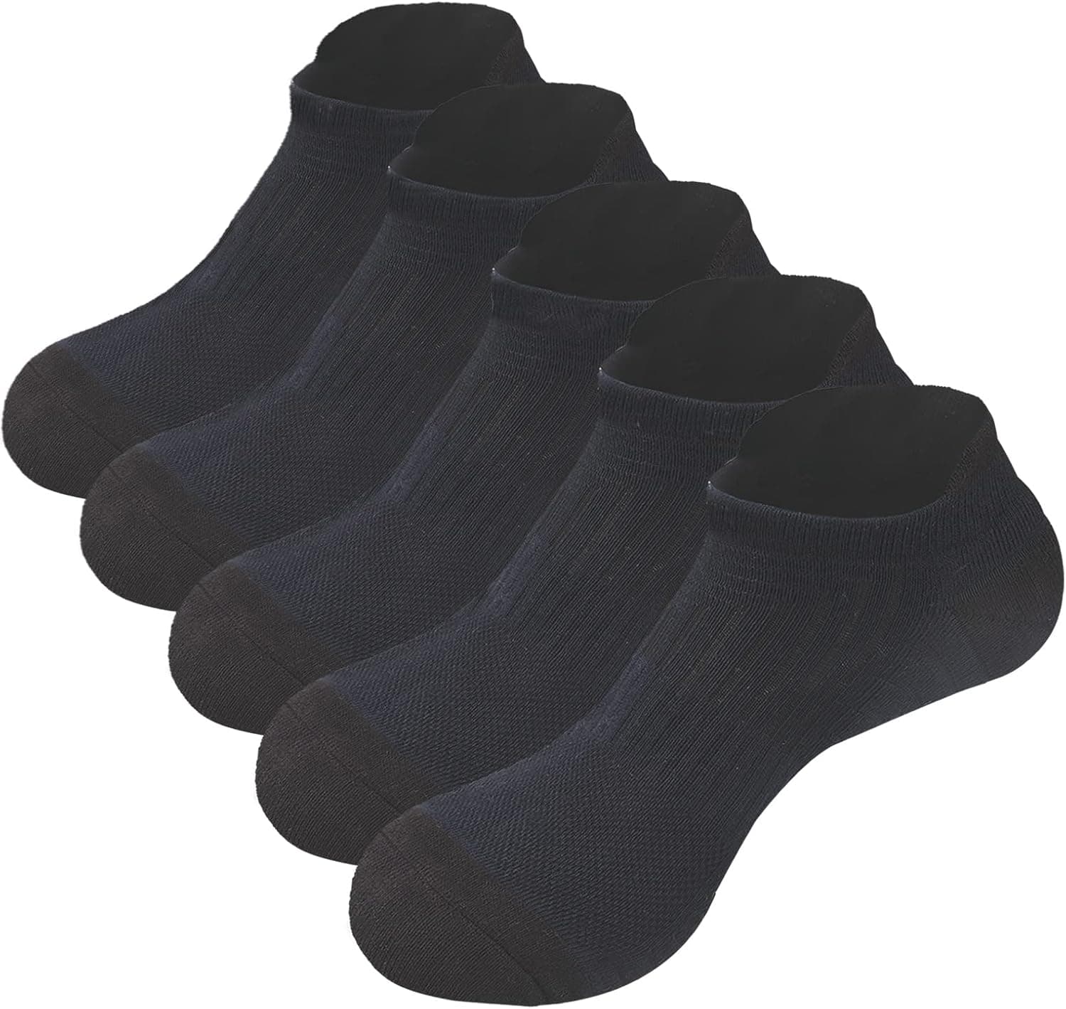 YUEDGE Athletic Running Low Cut Socks Cotton Cushion Moisture Wicking Breathable Sports Workout for Women 5Pairs/Pack