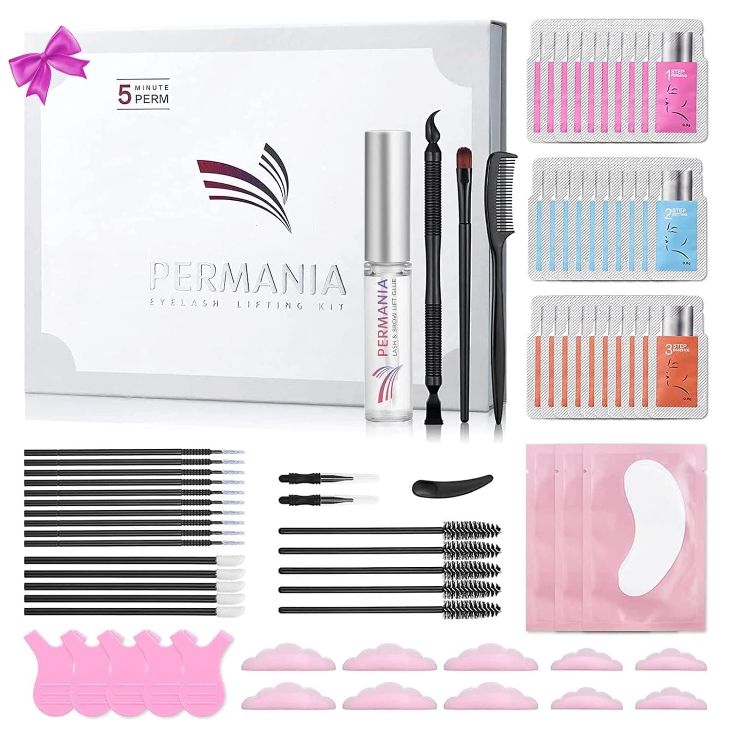 PERMANIA Lash Lift Sachet Kit,Lash Perm Kit, Fast Eyelash Lifting 5 Minutes DIY at Home with Strong Glue Disposable Sachet Professional Lash Perming Kit Last 8 Weeks（30pcs）