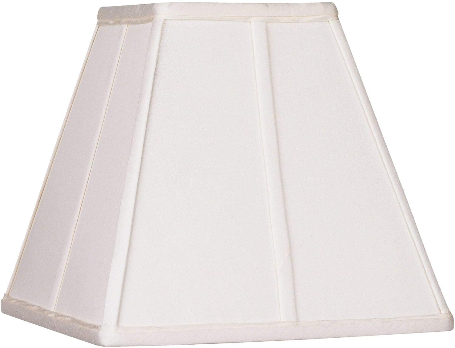 Ivory Classic Small Square Lamp Shade 5.25" Top x 10" Bottom x 9" High x 9" Slant (Spider) Replacement with Harp and Finial - Springcrest