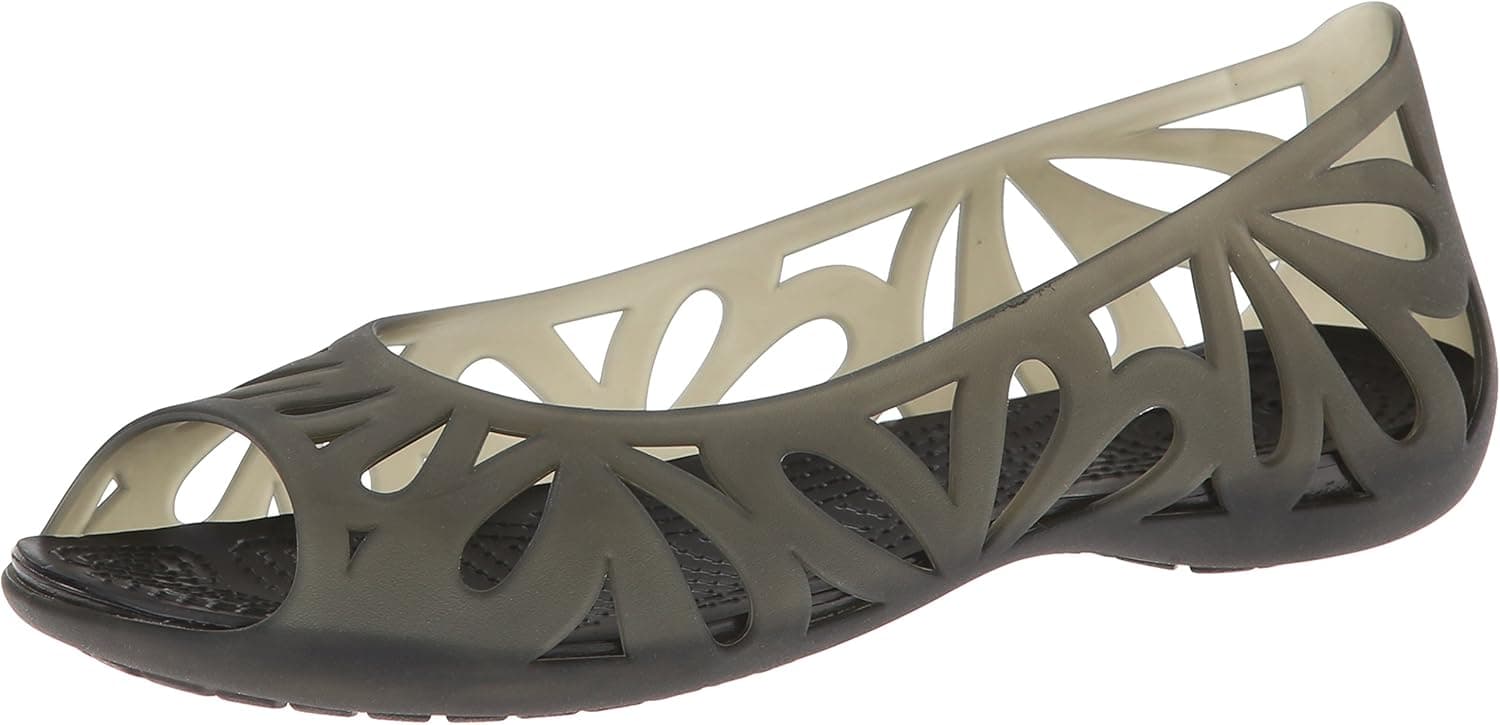 crocs Women's 16287 Adrina III Ballet Flat,Black/Black,9 M US
