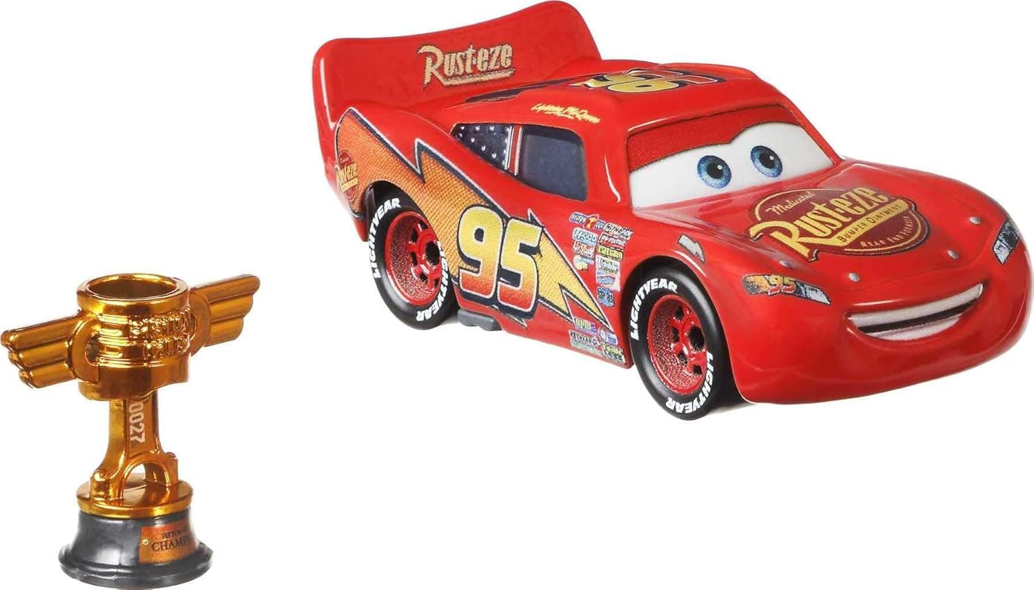 Disney Cars Toys Lightning McQueen with Piston Cup, Miniature, Collectible Racecar Automobile Toys Based on Cars Movies, for Kids Age 3 and Older