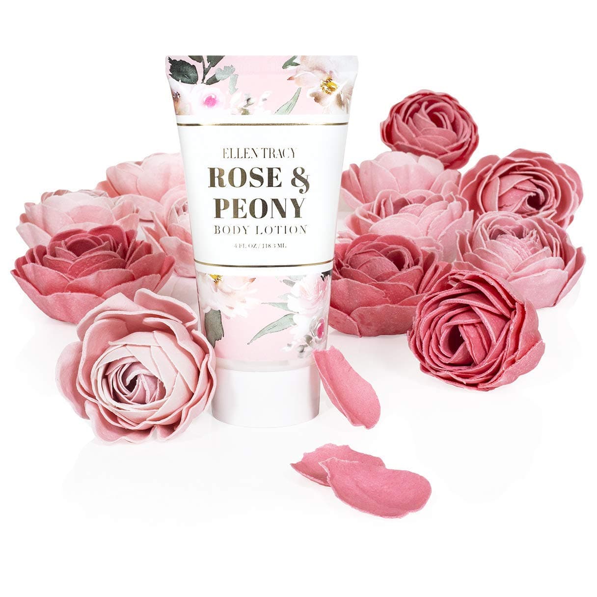 Ellen Tracy Lotion and Petal Set, Holiday Gift Set for Women (Rose & Peony)