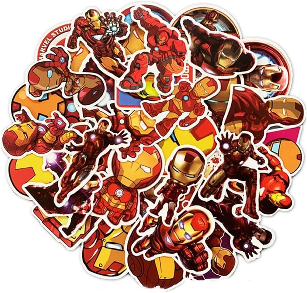 TOPSHI Iron Man Stickers for Kids,Superhero Decal Party Gift for Boys Girls Waterproof Sticker for Water Bottle Skateboar