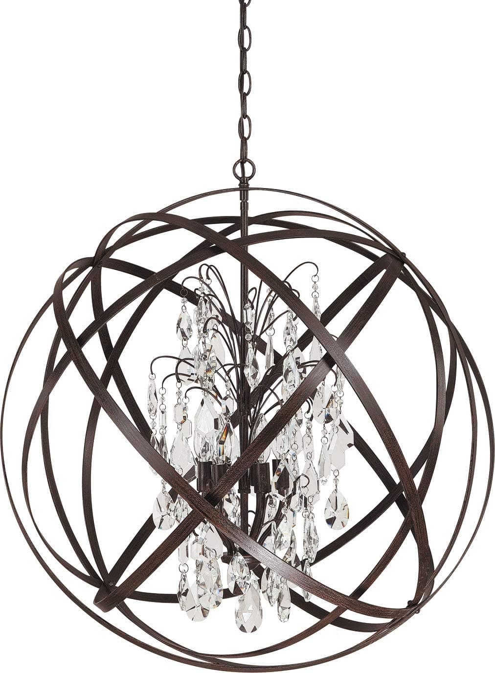 Capital 4236RS-CR Axis Pendant, 6-Light 360 Total Watts, Russet
