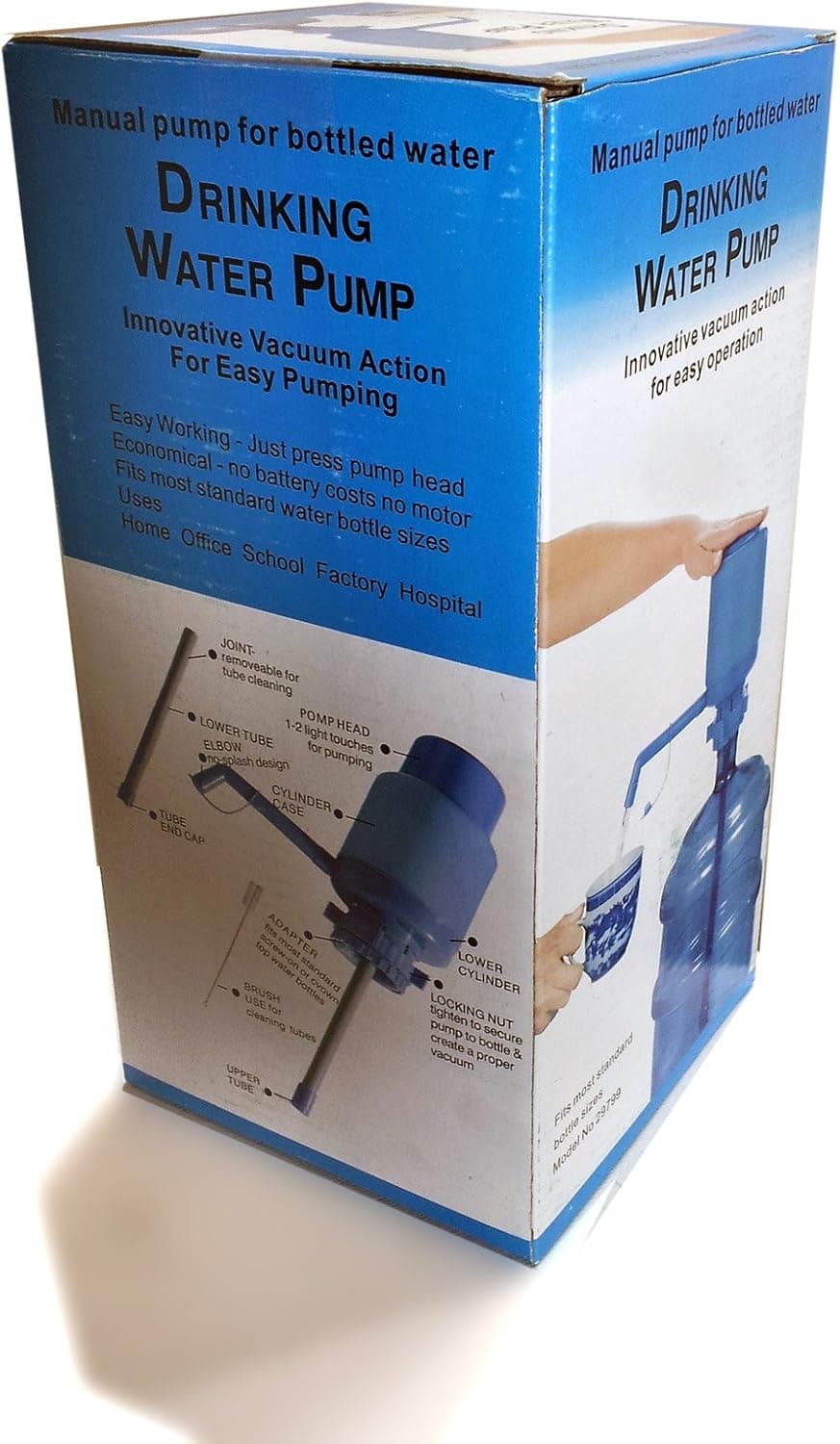 Drinking Water Hand Press Pump for Bottled Water Dispenser for 5-6 Gallon Style Bottles Home or Office - Great Alternative to Costly Filter Systems