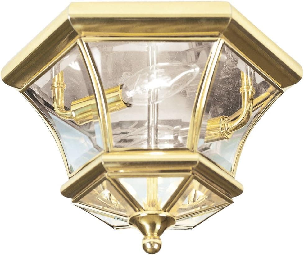 Monterey Outdoor Flush Mount in Polished Brass