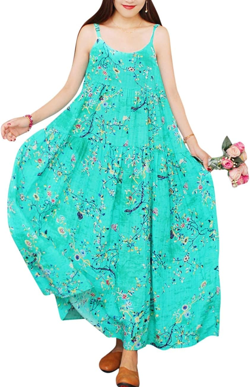 YESNO Spaghetti Strap Long Summer Beach Swing Dress E75-XX
