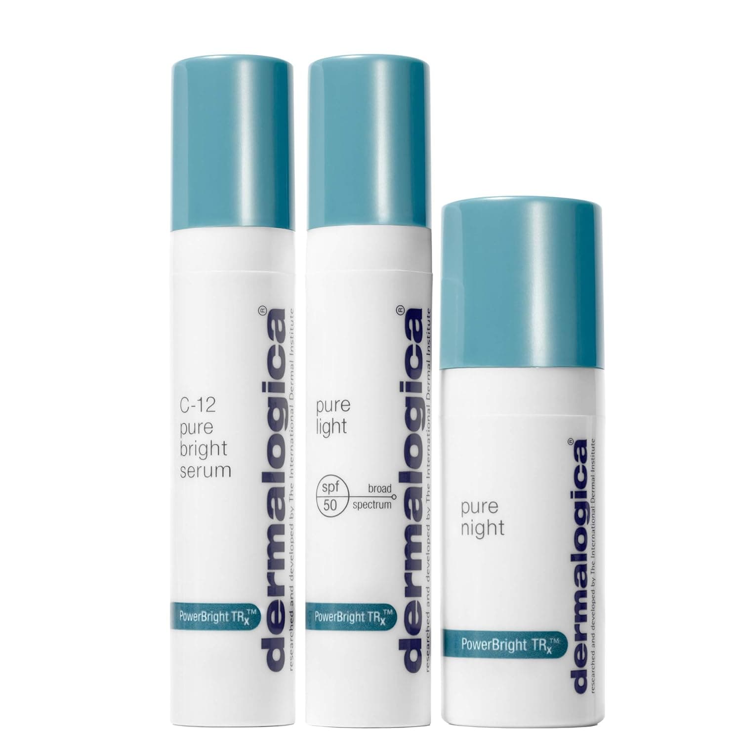 Dermalogica Powerbright TRX Treatment Kit - Set Contains: Face Serum, Sunscreen and Lotion - Brightens Uneven Skin Tone By Minimizing Brown Spots and Discoloration, 3 Piece Set