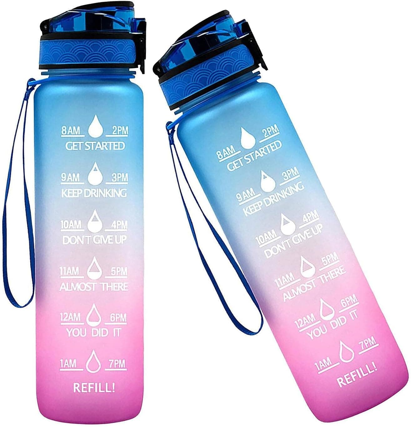 32oz Large Water Bottle with Motivational Time Marker & Straw Busrh, Portable Reusable Sport Water Bottle for Fitness, Gym and Outdoor Sports