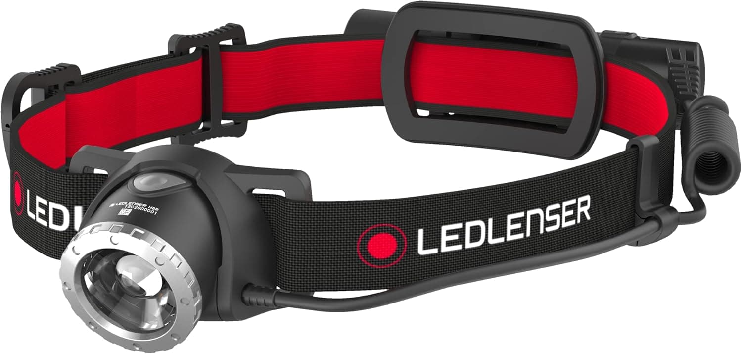 Ledlenser, H8R Lightweight Multipurpose Rechargeable Headlamp, High Power LED, 600 Lumens, Everyday, Work, Home, Hands-Free Lighting, Black