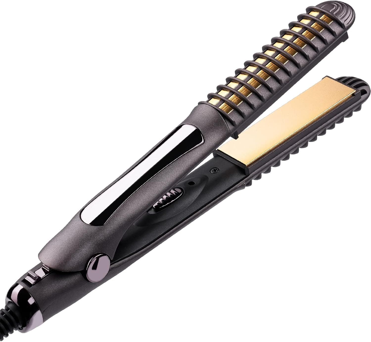 NiHome 2-In-1 Hair Straightener and Curler Professional Multi-Styler Flat Iron for All Hairstyles, Universal 110V/220V Dual Voltage Intelligent 15s Fast Heating Constant Temperature Home Travel (Gray)