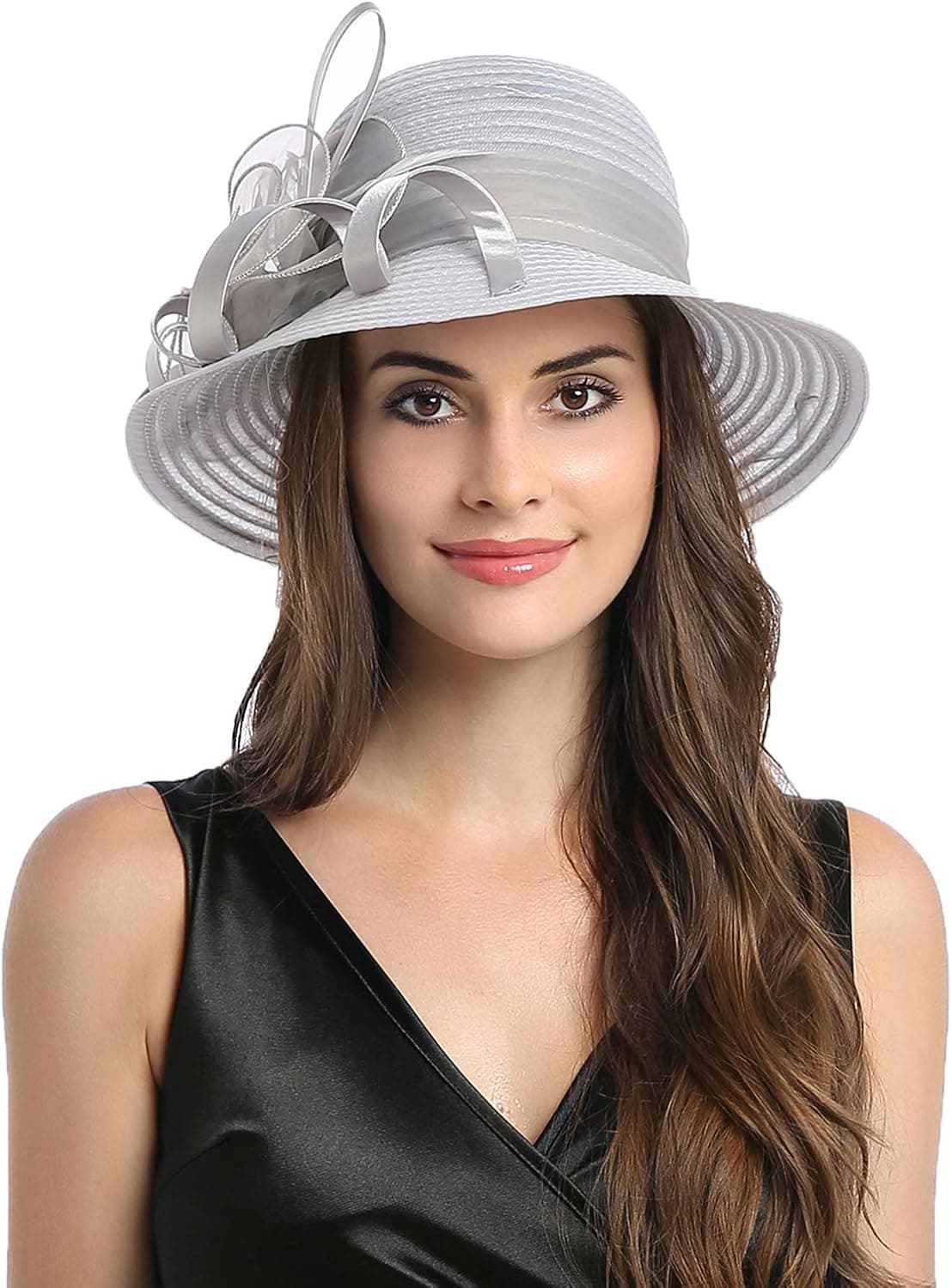 Prefe Women's Organza Church Kentucky Derby Fascinator Bridal Tea Party Wedding Hat