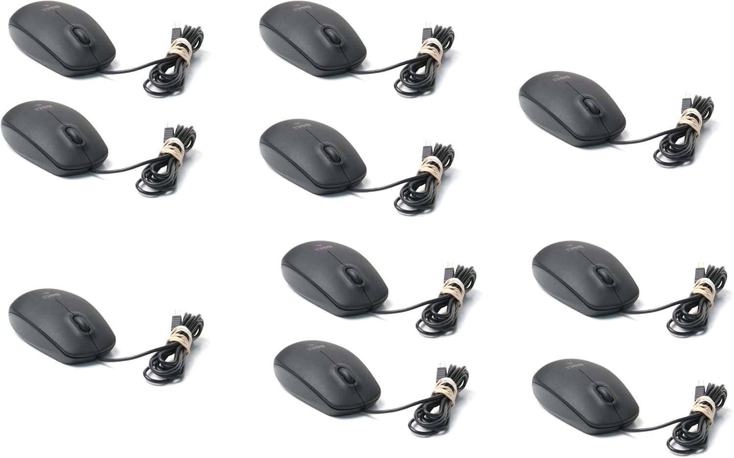 10-LOT Genuine Dell 9RRC7 Optical USB Wired Mice, Compatible Dell Part Numbers: 356WK, 5Y2RG, 11D3V, MS111-P, 330-9456
