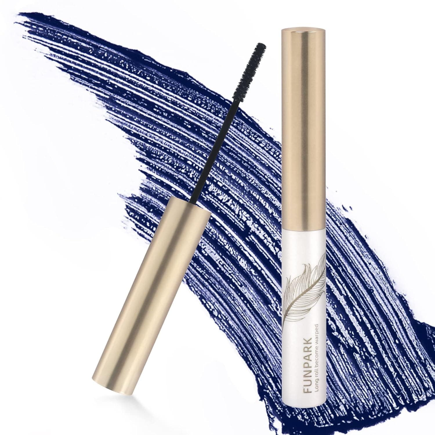 LALASTYLE Makeup Lash Mascara, Waterproof & Long Lasting Mascara, Voluptuous Volume, Intense Length, Feathery Soft Full Lashes, Natural Curl, White Mascara for Eye lash Makeup (Drak Blue)