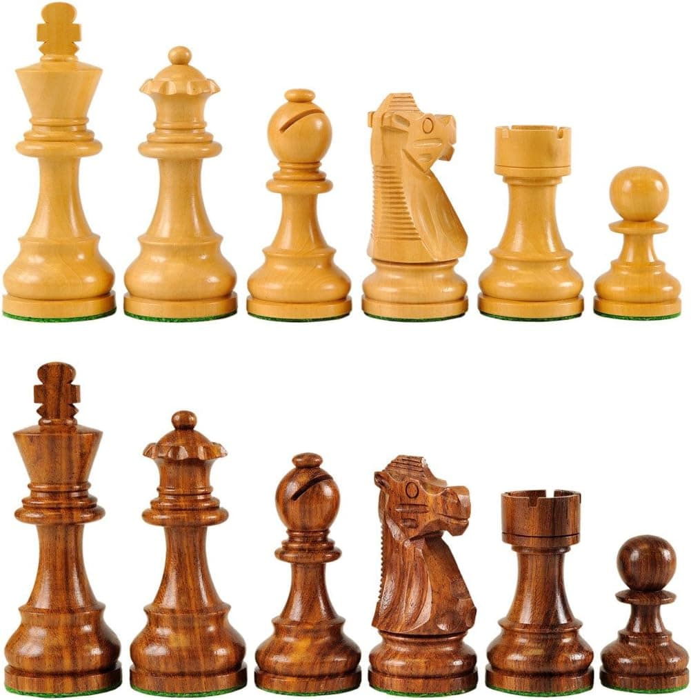 Wholesale Chess French Style Sheesham Wood Chess Pieces - 3.75" King Height
