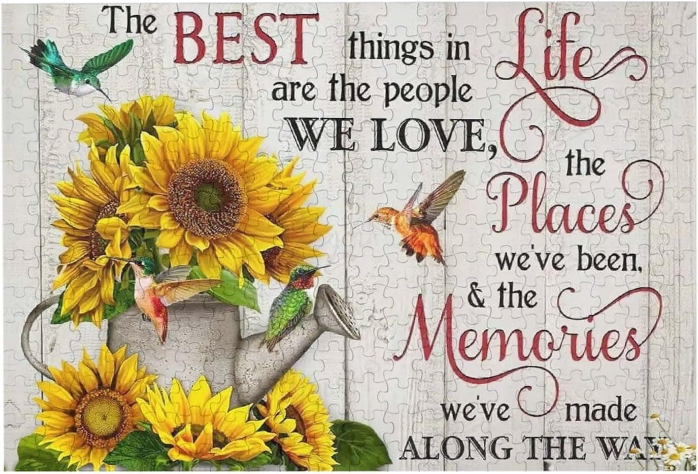Sunflower Hummingbird Fashion Puzzle Sunflower Hummingbird Wooden Jigsaw Puzzles for Adult Teenagers Leisure Fun Game Toy Suitable for Family Friends Decorative Paintings