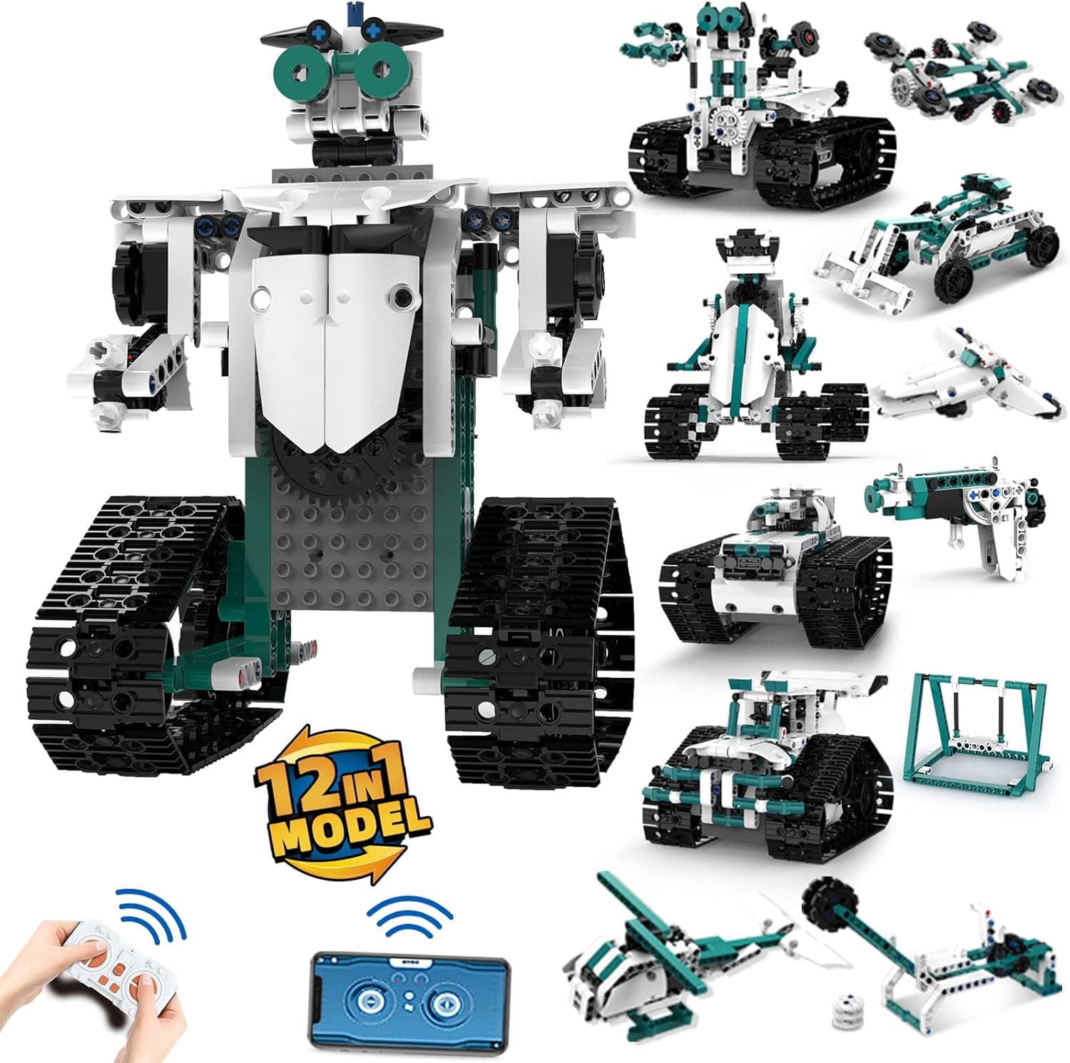 Suplanet Robot Building Toys for Kids - 12 in 1 APP/Remote Control STEM Projects for Kids Ages 8-12, Building Science Educational Robot Kit Gift for Boys Girls Age 8 9 10 11 12 + Year Old (612 Pcs)