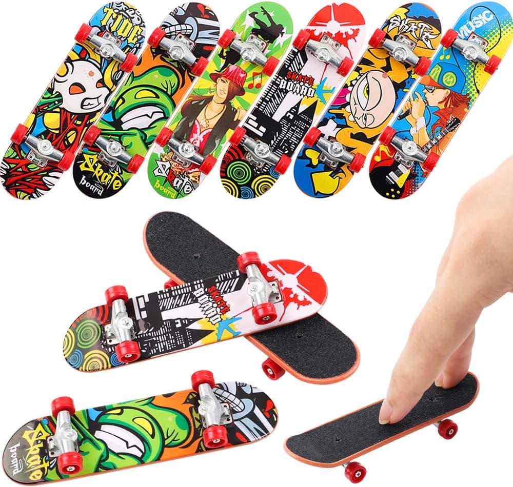 Liwoton 24 PCS Mini Fingerboards Matte Metal Professional Finger Skateboard for Adults and Children