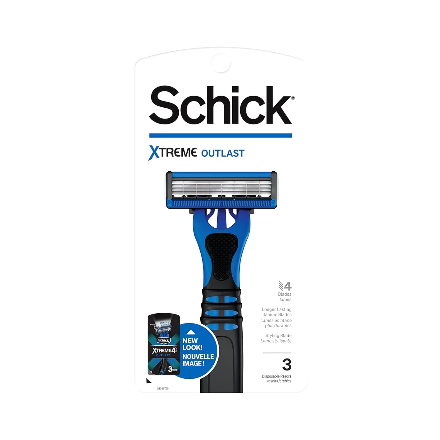 Schick Xtreme 4 Outlast Razor — Schick Xtreme4 Disposable Razors Men, 3 Count (Pack of 1)